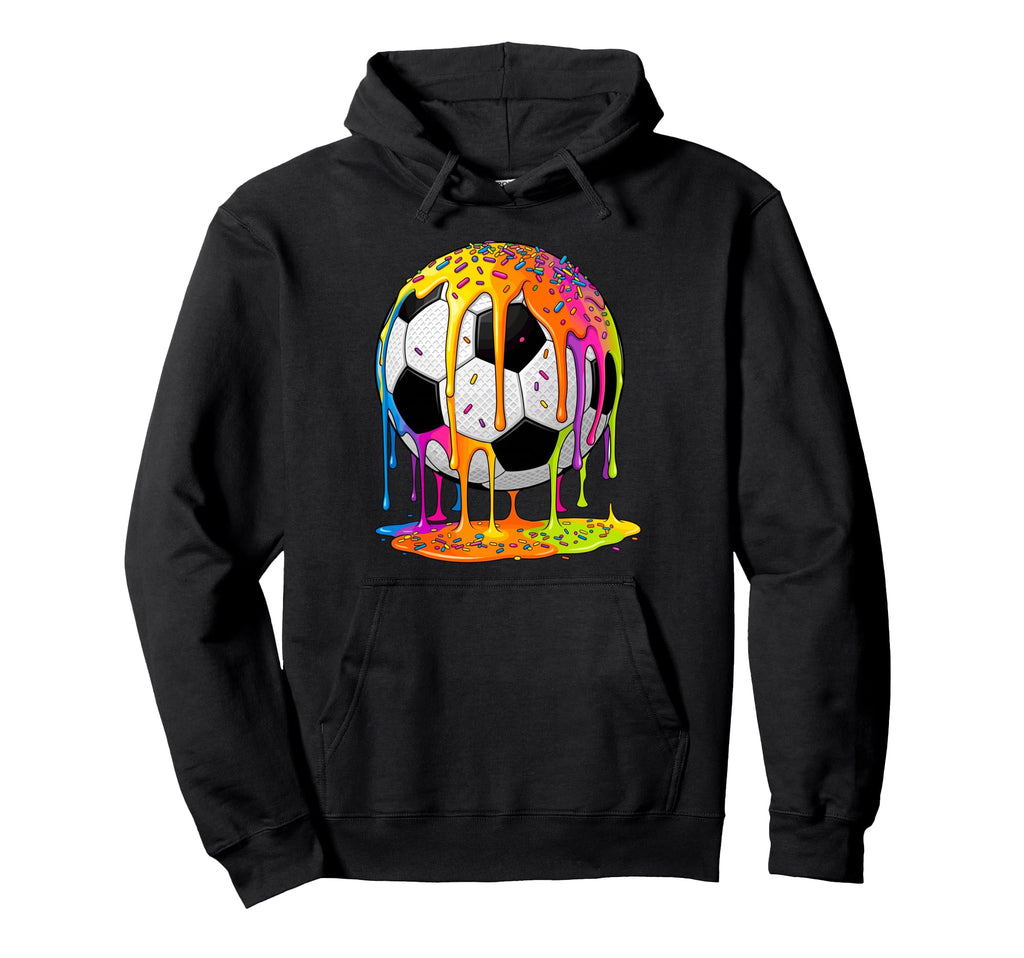 Soccer Drip Ice Cream Sprinkles Hoodie - Fun Novelty Design Men Women - T-Shirt, Sweatshirt, Hoodie