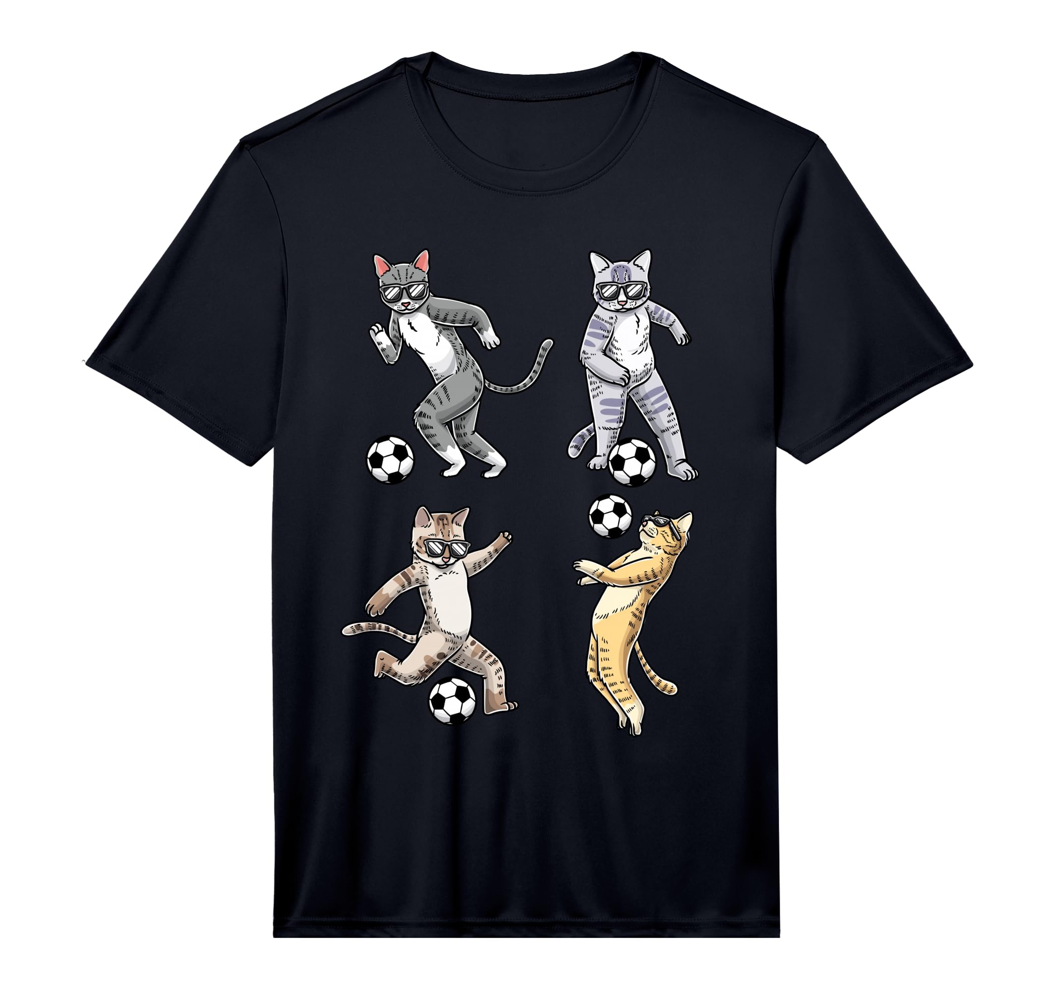 Funny Cat Lover Playing Soccer Player T-Shirt - Custom Art Print Unisex - T-Shirt, Sweatshirt, Hoodie