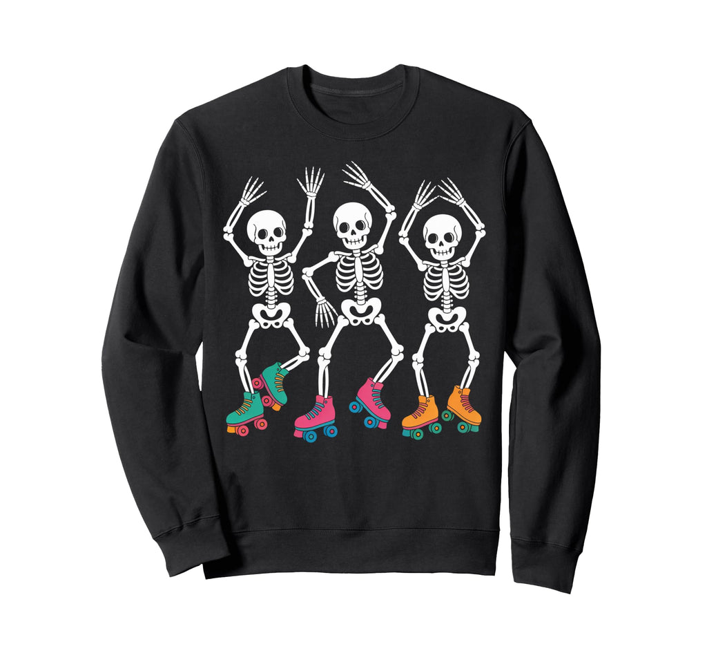 Dancing Skeleton Roller Skate Sweatshirt - Minimalist Print for Adults - T-Shirt, Sweatshirt, Hoodie