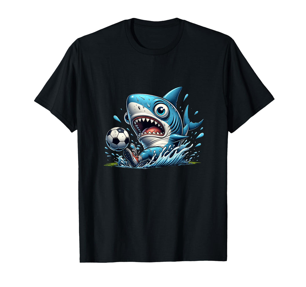 Soccer Shark Cartoon Football T-Shirt - Fun Novelty Design Men Women - T-Shirt, Sweatshirt, Hoodie