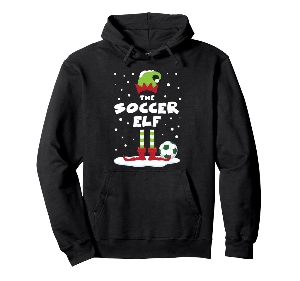 Snowy Soccer Elf Matching Family Costume Hoodie - Trendy Graphic Unisex - T-Shirt, Sweatshirt, Hoodie
