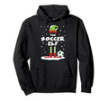 Snowy Soccer Elf Matching Family Costume Hoodie - Trendy Graphic Unisex - T-Shirt, Sweatshirt, Hoodie