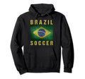 Brazil Flag Distressed Brazil Soccer Hoodie - Aesthetic Graphic Unisex - T-Shirt, Sweatshirt, Hoodie