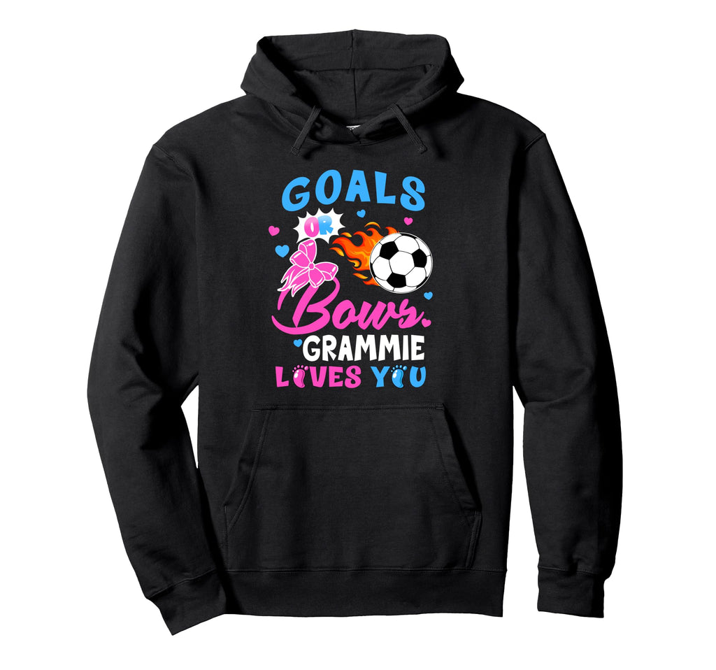 Gender Reveal Goals Or Bows Grammie Hoodie - Fun Novelty Design for Adults - T-Shirt, Sweatshirt, Hoodie