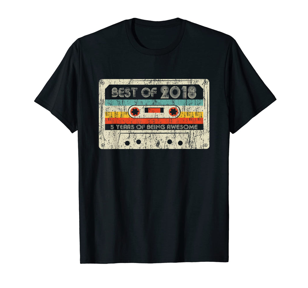 Best 2018 5Th Birthday Cassette Tape 5 T-Shirt - Streetwear Style Unisex - T-Shirt, Sweatshirt, Hoodie
