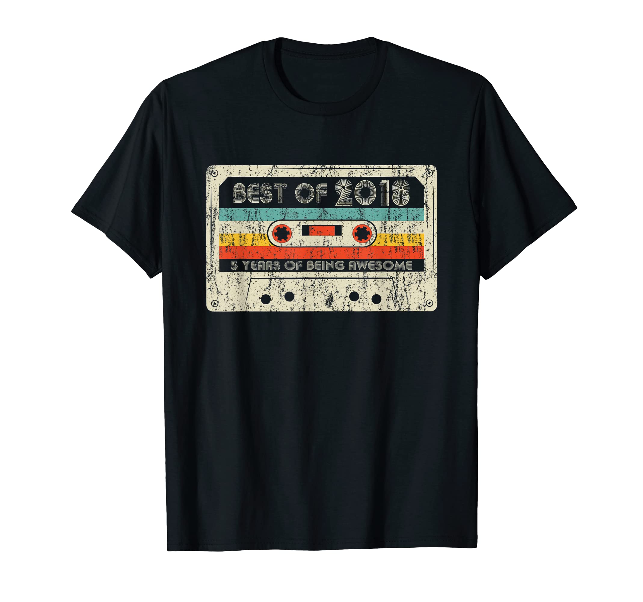 Best 2018 5Th Birthday Cassette Tape 5 T-Shirt - Streetwear Style Unisex - T-Shirt, Sweatshirt, Hoodie
