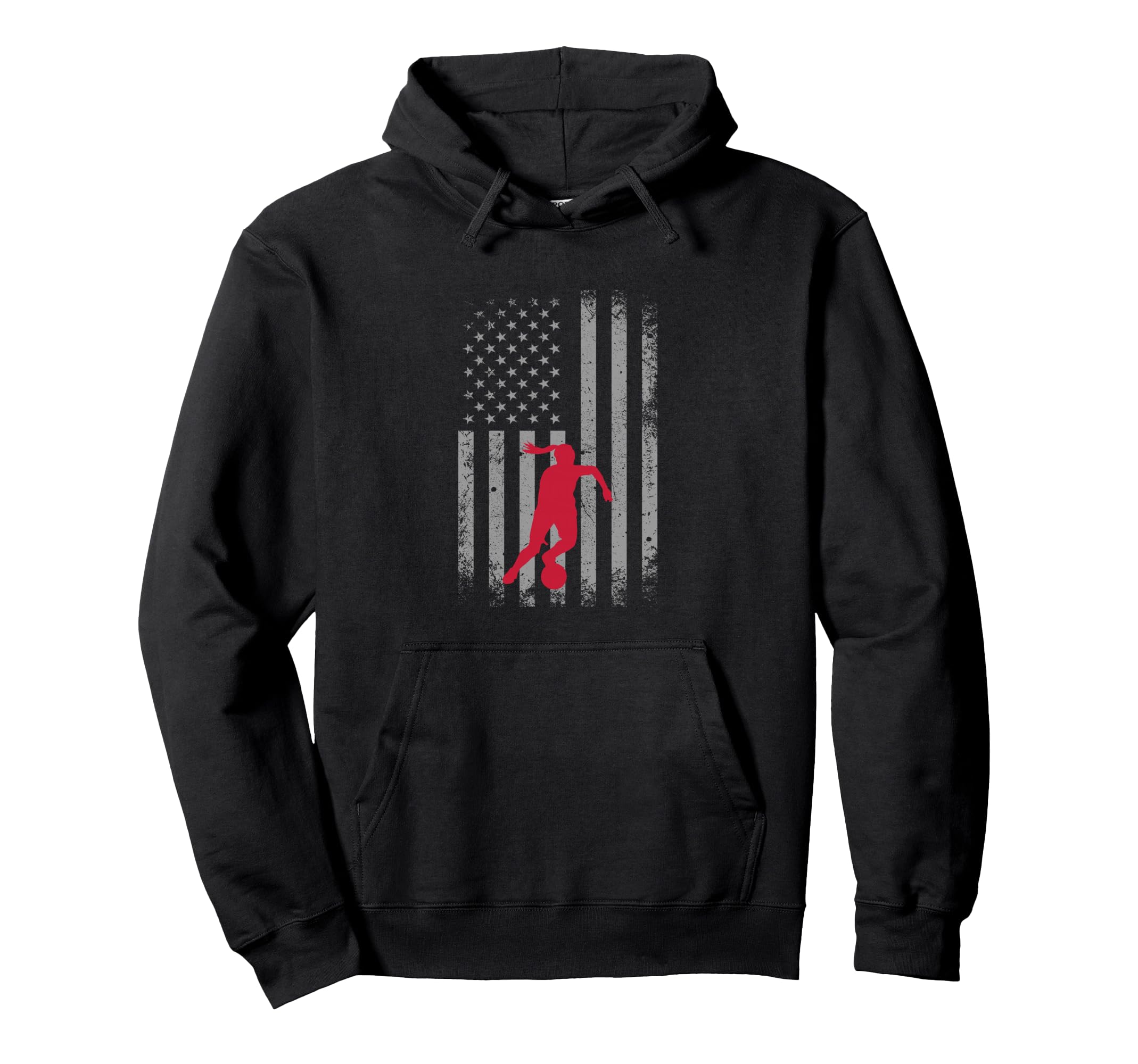 Distressed American Flag Patriotic Soccer Hoodie - Custom Art Print Unisex - T-Shirt, Sweatshirt, Hoodie