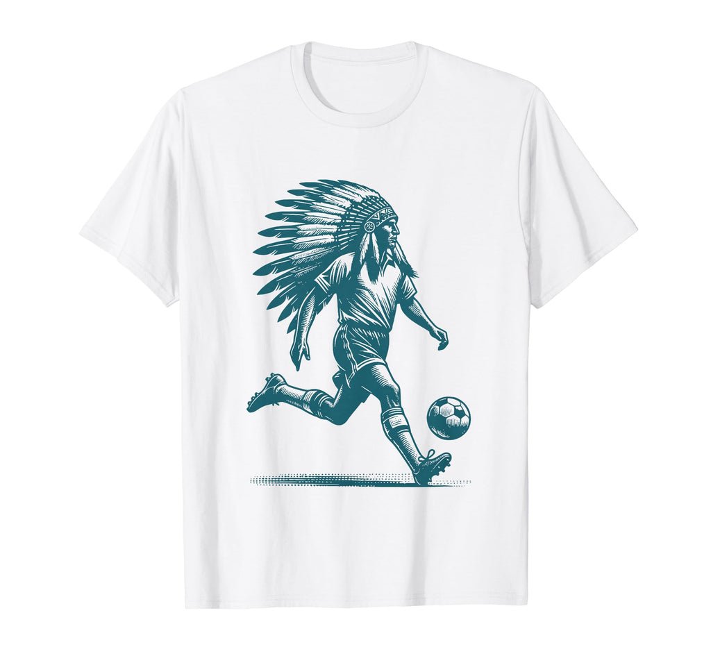 Funny Native American Player Soccer T-Shirt - Aesthetic Graphic Unisex - T-Shirt, Sweatshirt, Hoodie
