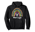 Soccer Hockey Mom Boho Rainbow Funny Hoodie - Minimalist Print for Adults - T-Shirt, Sweatshirt, Hoodie