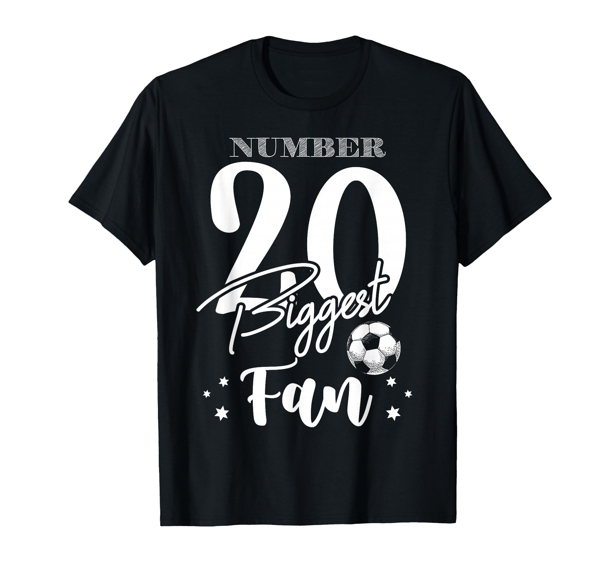 Number 20 Biggest Fan Soccer Player T-Shirt - Minimalist Print for Adults - T-Shirt, Sweatshirt, Hoodie