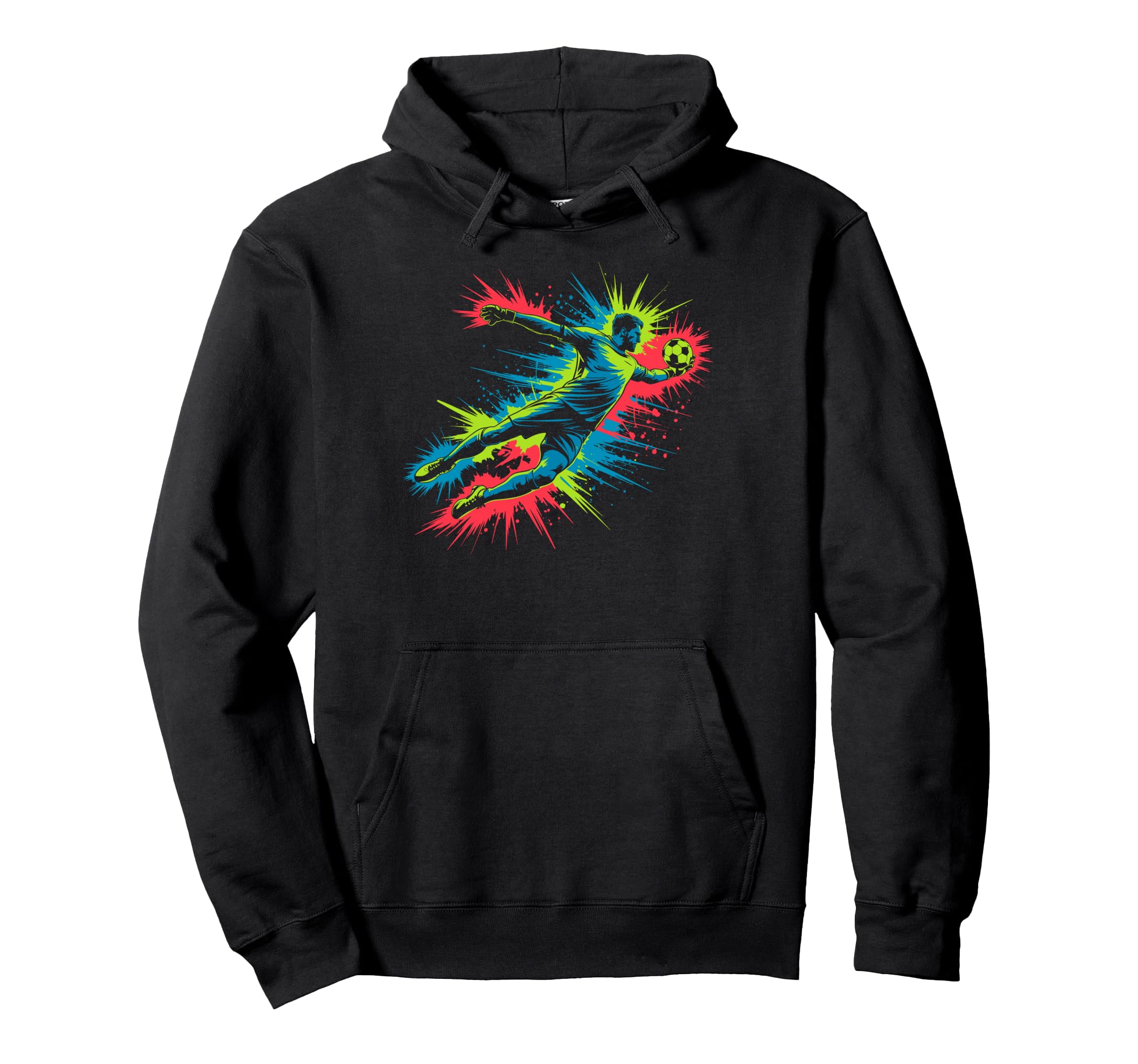 Colorful Funny Soccer Goalie Player Hoodie - Custom Art Print for Adults - T-Shirt, Sweatshirt, Hoodie