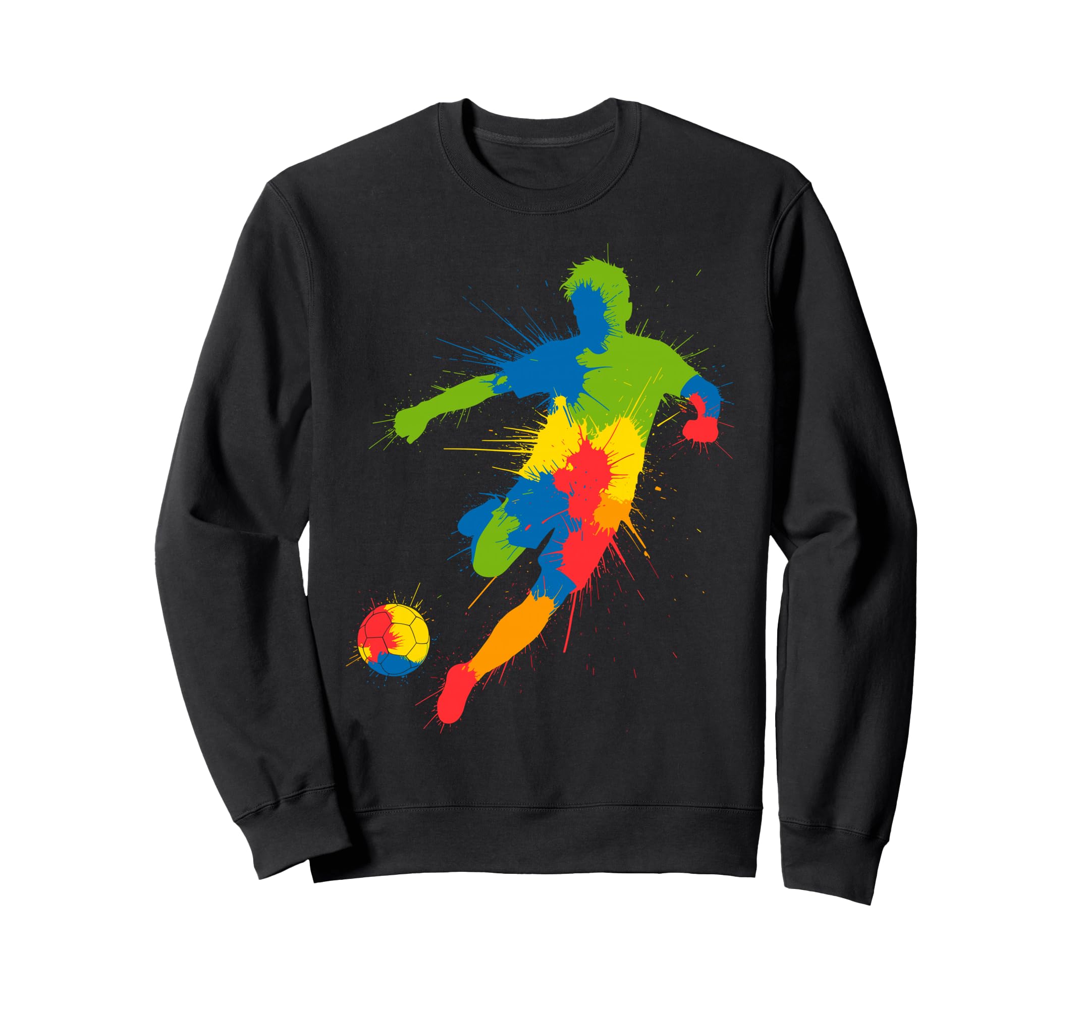 Colorful Funny Soccer Player Fan Sweatshirt - Aesthetic Graphic Men Women - T-Shirt, Sweatshirt, Hoodie