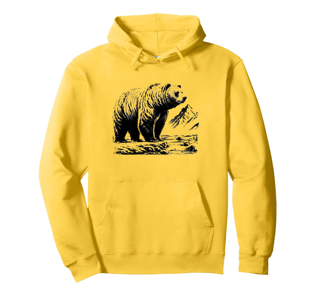 Bear Forest Lake Mountains Hiking Hoodie - Casual Everyday Wear for Adults - T-Shirt, Sweatshirt, Hoodie