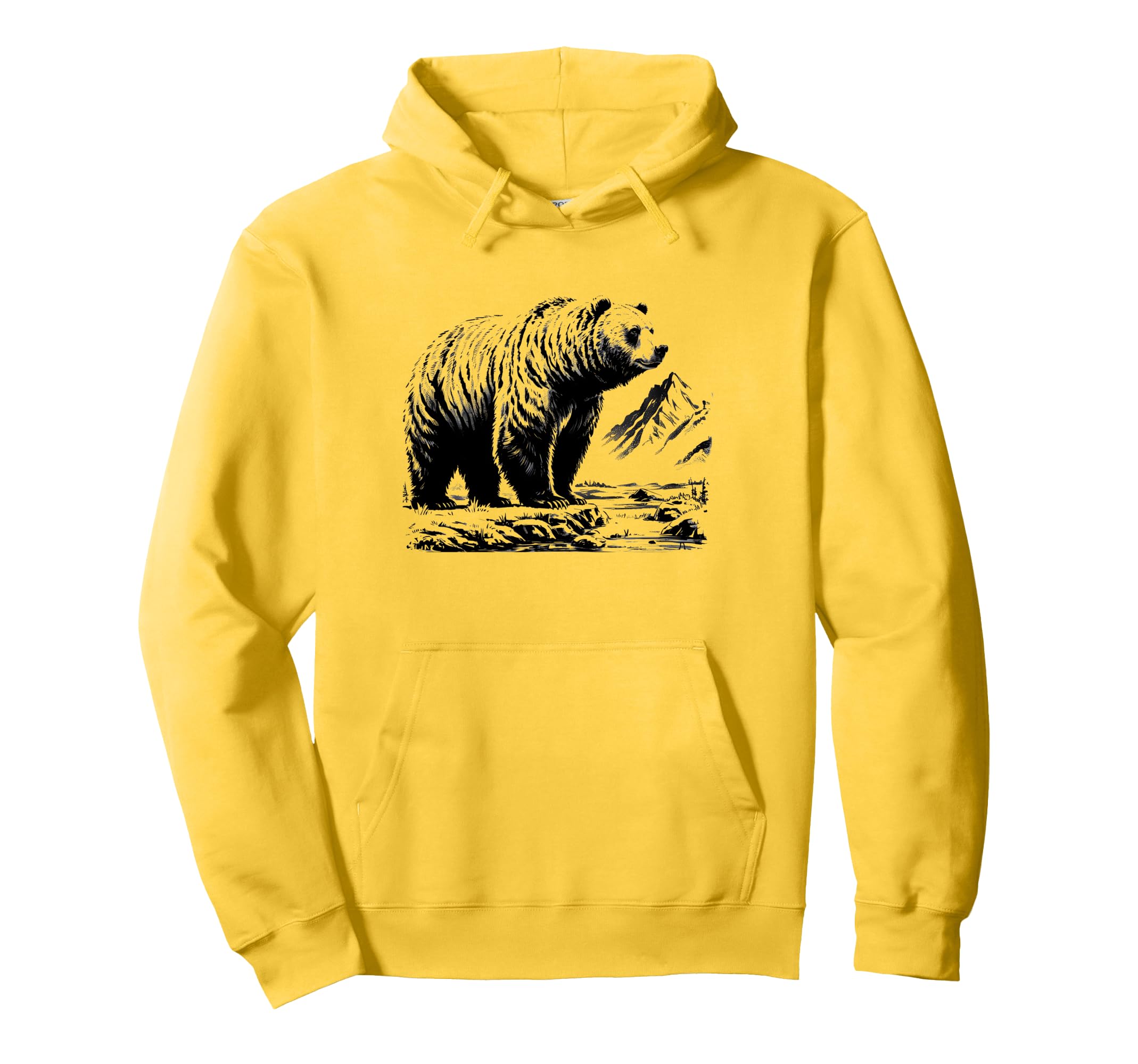 Bear Forest Lake Mountains Hiking Hoodie - Casual Everyday Wear for Adults - T-Shirt, Sweatshirt, Hoodie