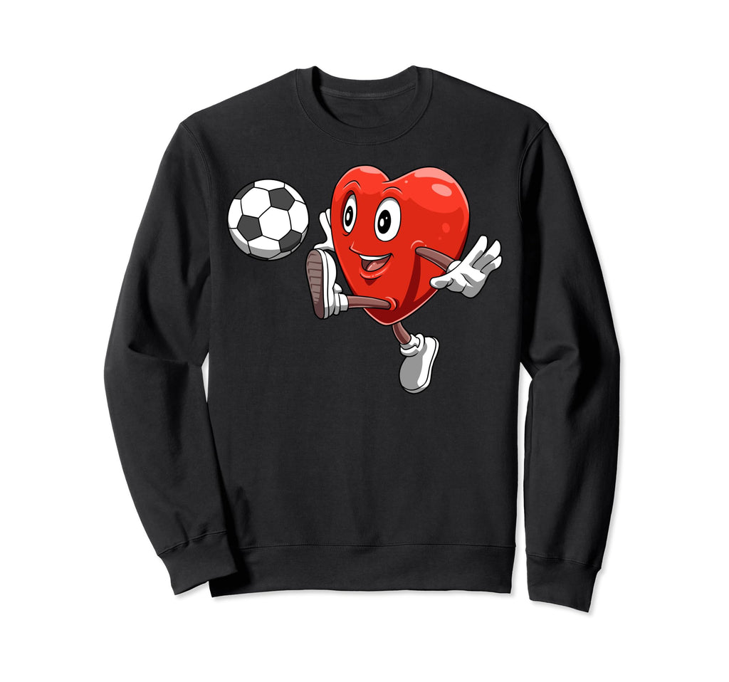 Heart Playing Soccer Valentines Day Sweatshirt - Novelty Apparel Unisex - T-Shirt, Sweatshirt, Hoodie