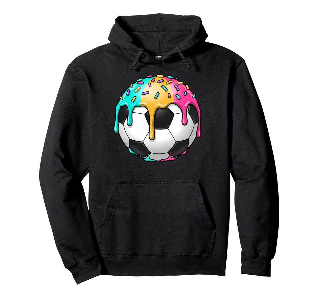 Soccer Ice Cream Summer Drip Ball Hoodie - Minimalist Print for Adults - T-Shirt, Sweatshirt, Hoodie