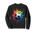 Colorful Splash Art Soccer Football Sweatshirt - Unique Graphic Men Women - T-Shirt, Sweatshirt, Hoodie