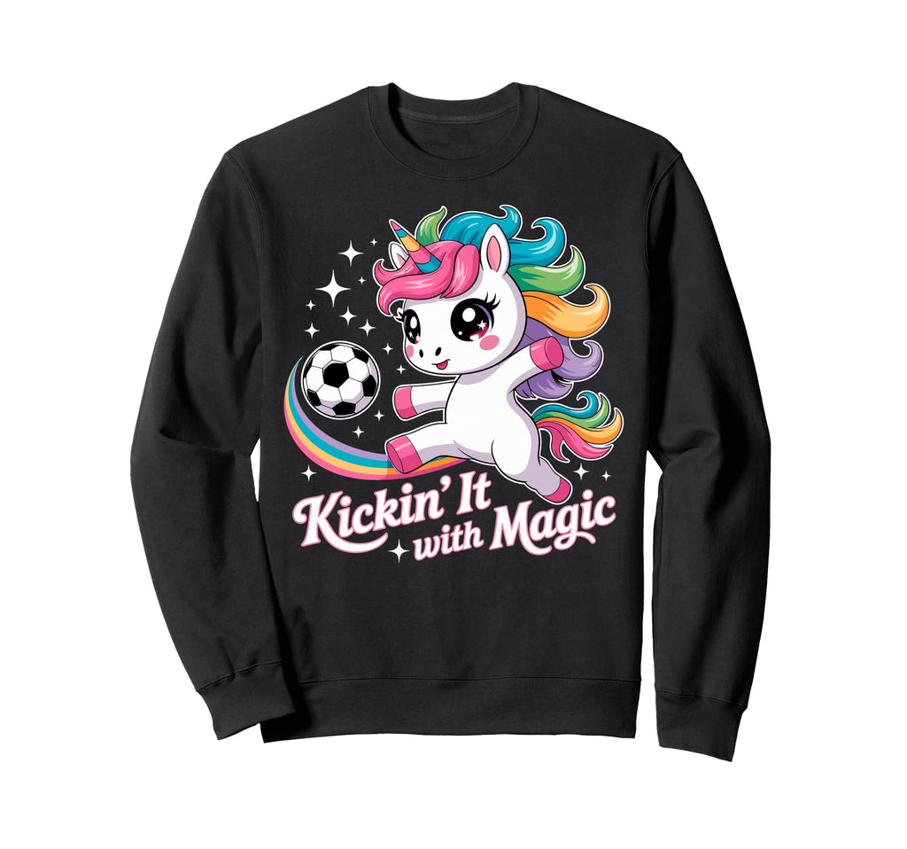 Unicorn Soccer Goalie Player Kickin It Sweatshirt - Unique Graphic Unisex - T-Shirt, Sweatshirt, Hoodie