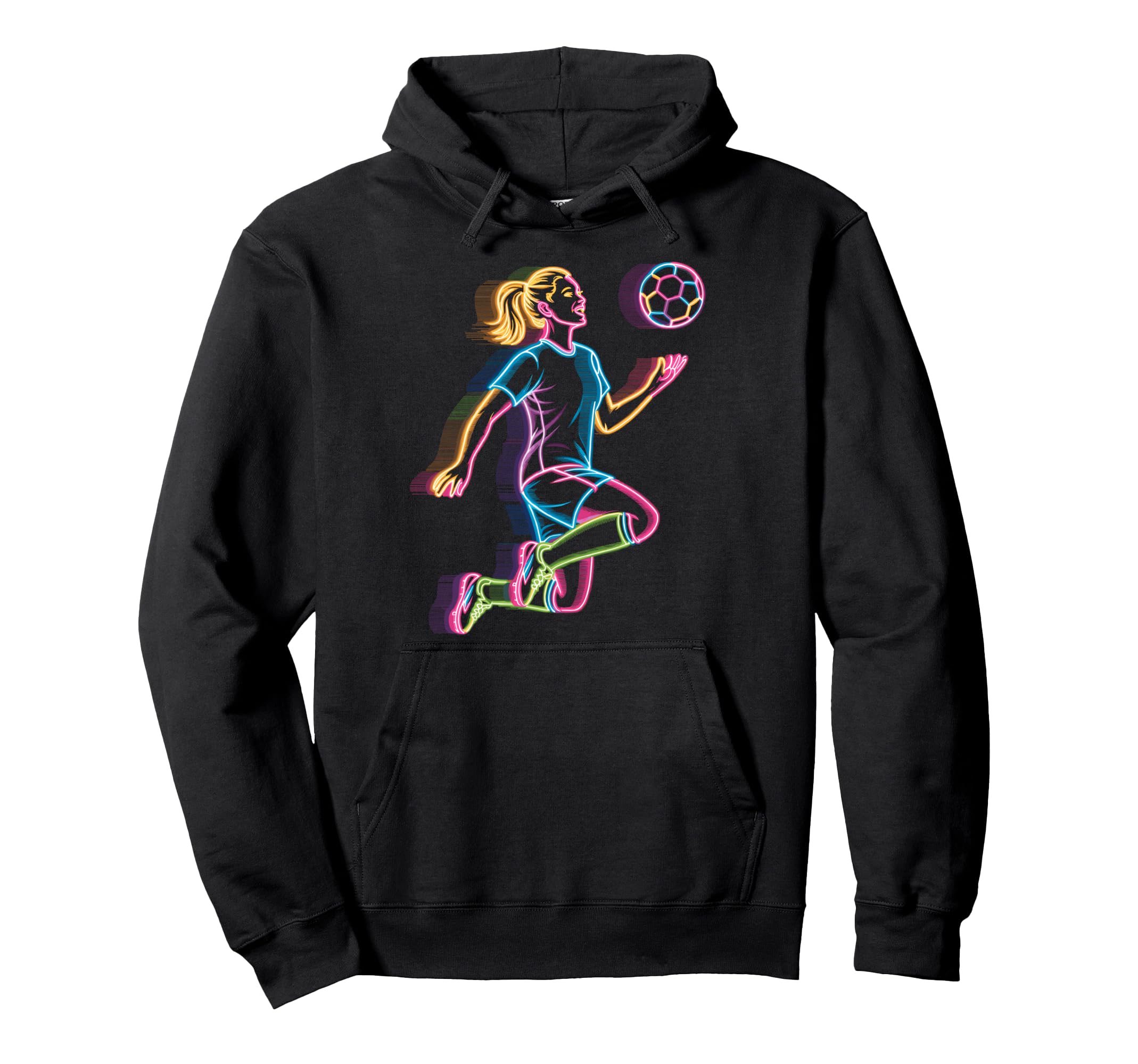 Colorful Funny Soccer Fan Dad Mom Game Hoodie - Minimalist Print Men Women - T-Shirt, Sweatshirt, Hoodie