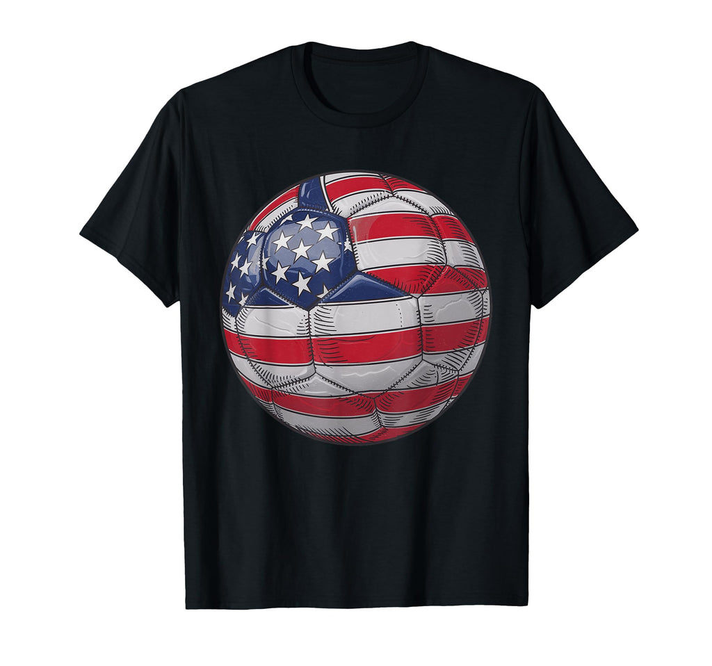 Soccer Ball American Flag Fourth T-Shirt - Minimalist Print for Adults - T-Shirt, Sweatshirt, Hoodie
