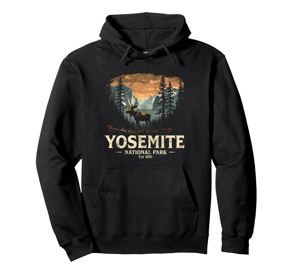 Yosemite Elk Road Trip National Park Hoodie - Custom Art Print Unisex - T-Shirt, Sweatshirt, Hoodie