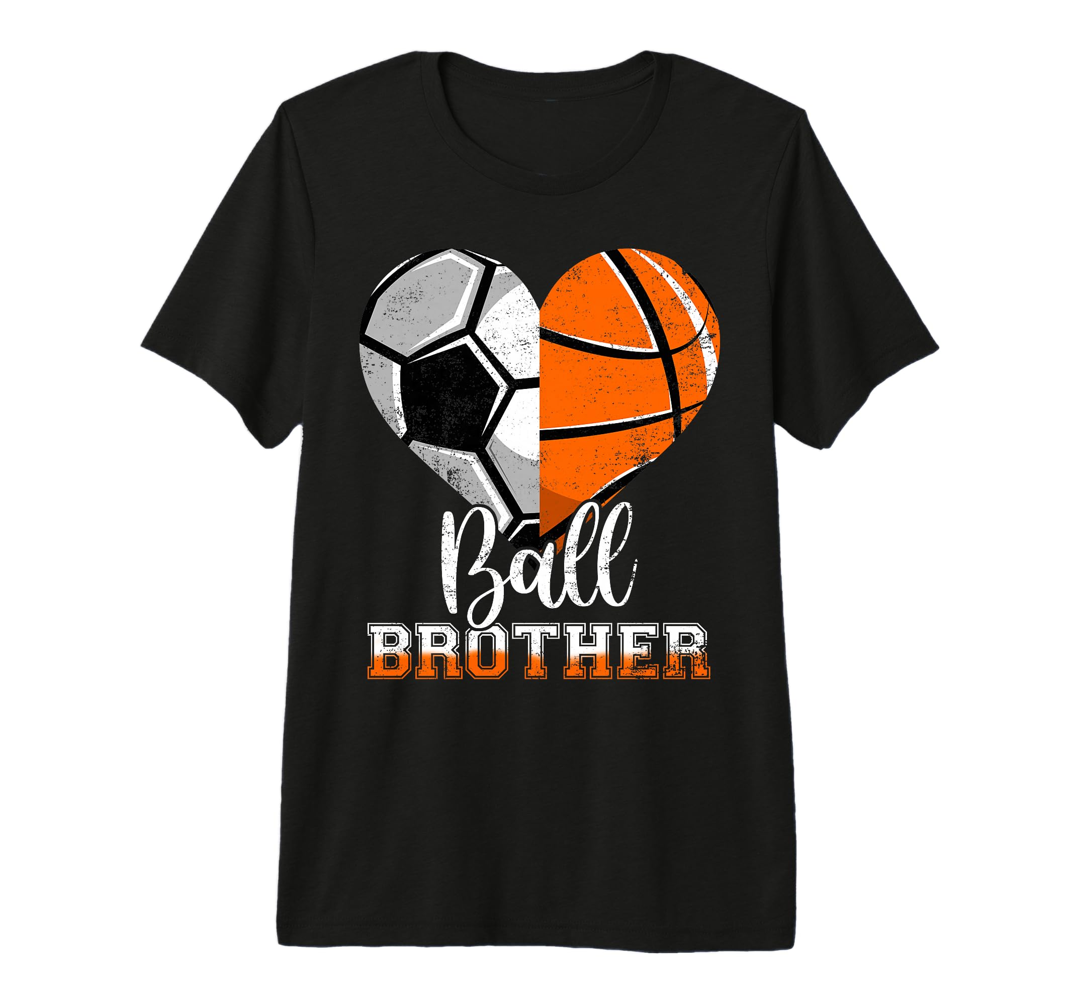 Ball Brother Heart Funny Soccer T-Shirt - Aesthetic Graphic for Adults - T-Shirt, Sweatshirt, Hoodie