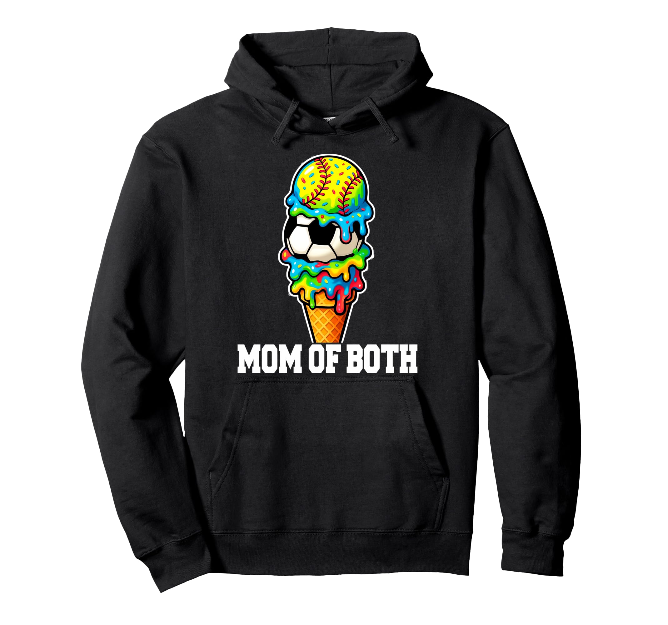 Softball Soccer Mom Ice Cream Drip Summer Hoodie - Trendy Graphic Unisex - T-Shirt, Sweatshirt, Hoodie