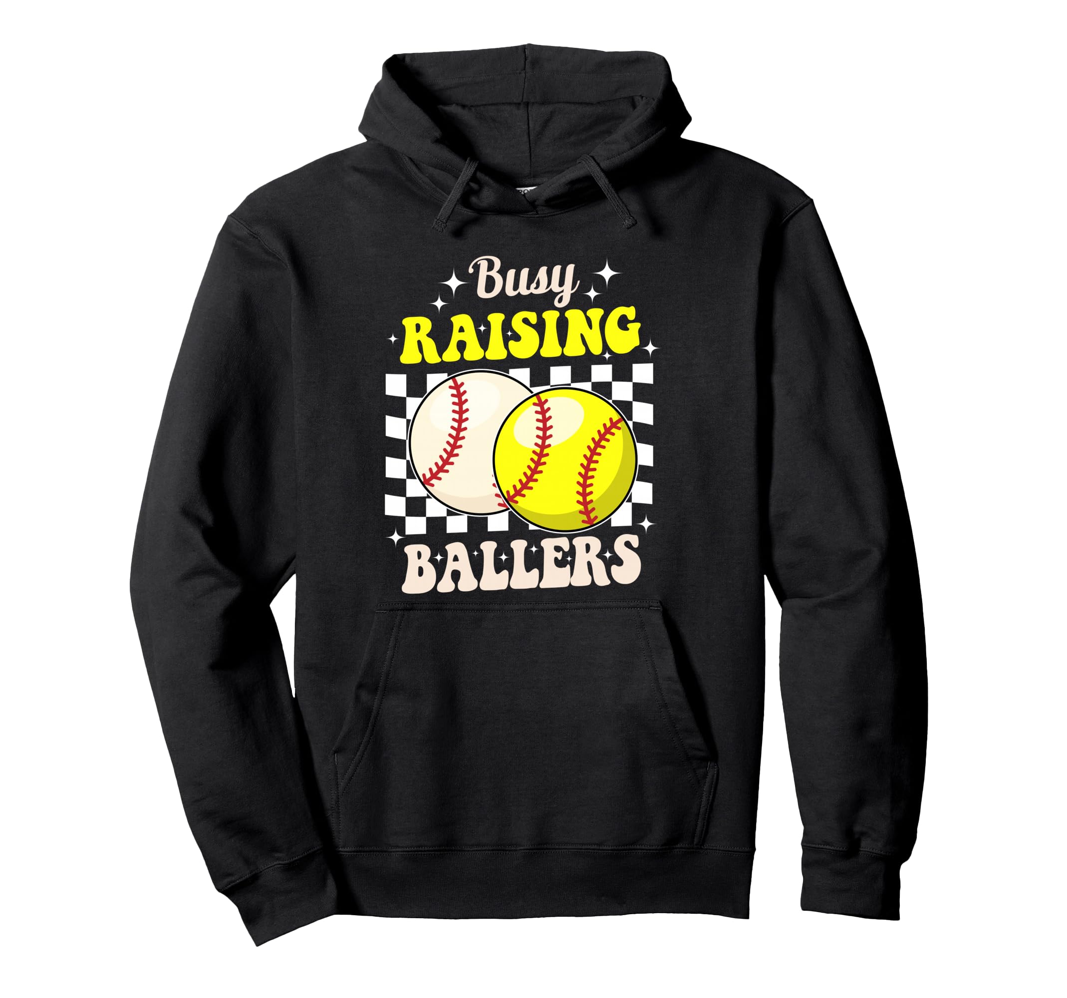 Busy Raising Ballers Softball And Hoodie - Casual Everyday Wear Men Women - T-Shirt, Sweatshirt, Hoodie
