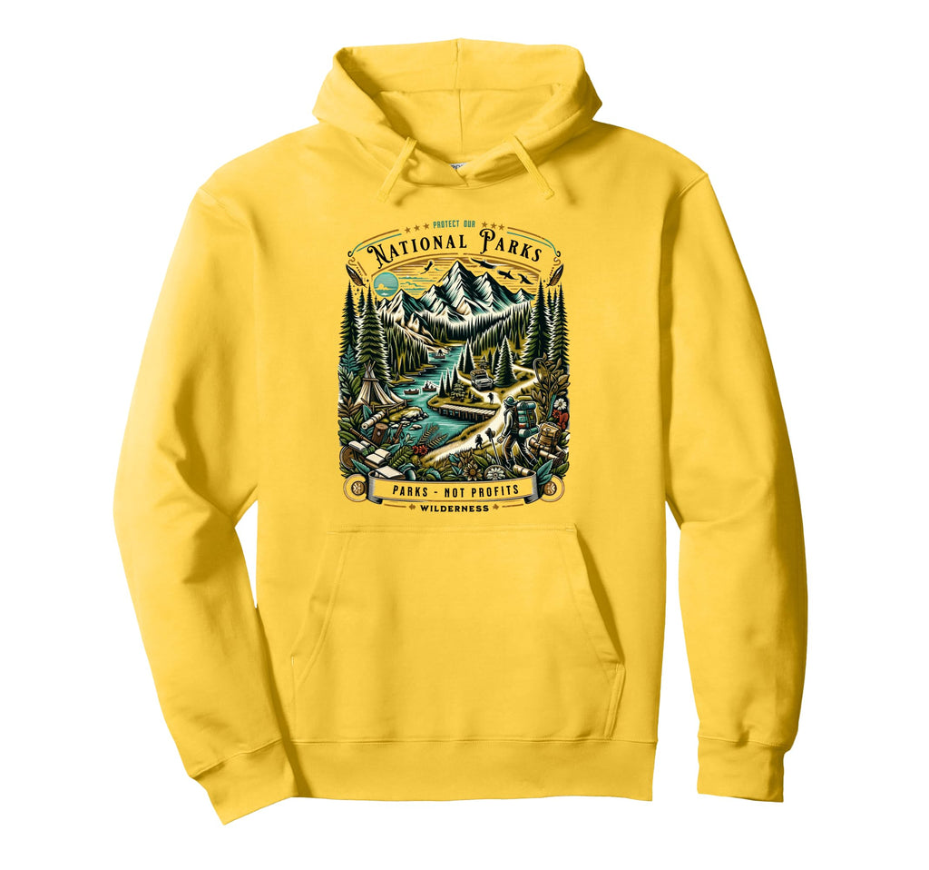 Protect National Parks Defend Hiking Hoodie - Novelty Apparel Unisex - T-Shirt, Sweatshirt, Hoodie