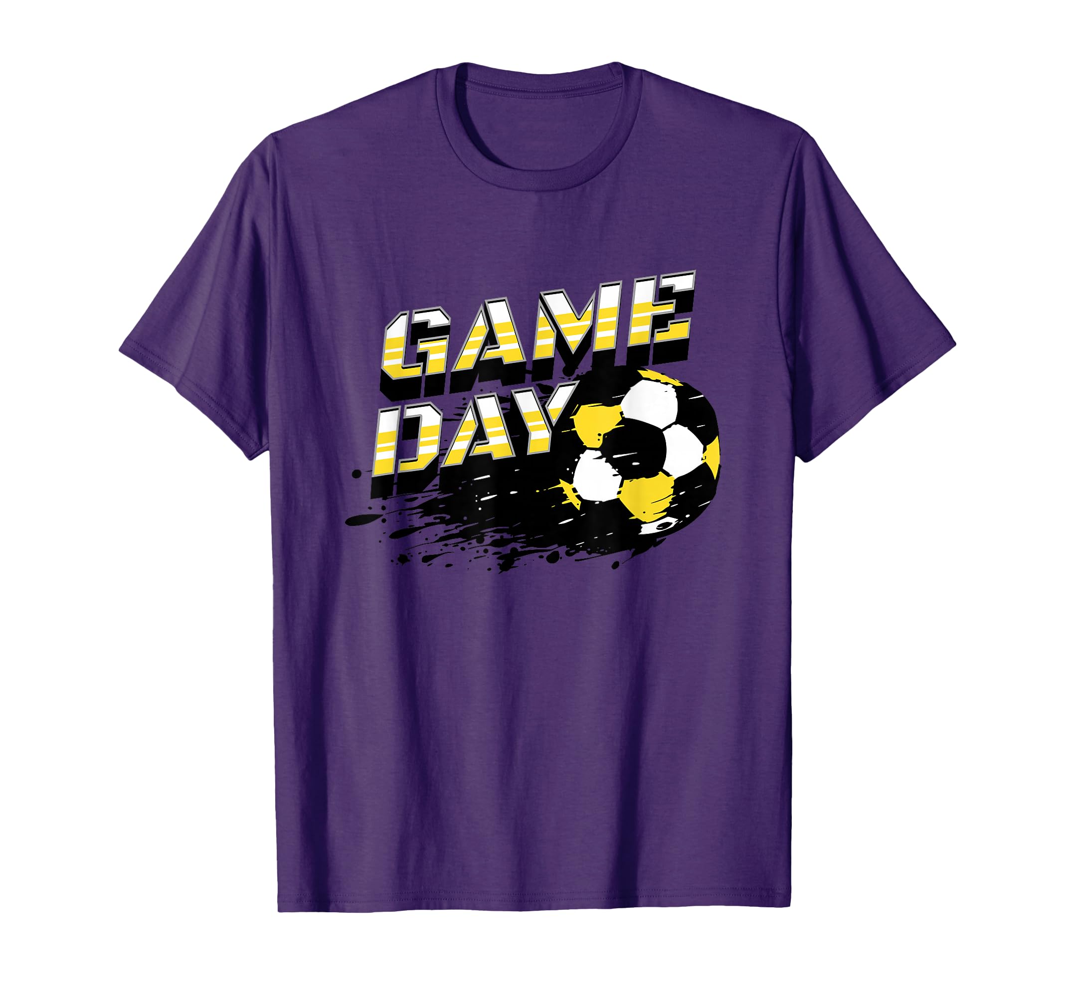 Soccer Game Day Splatter Yellow Black T-Shirt - Aesthetic Graphic Unisex - T-Shirt, Sweatshirt, Hoodie