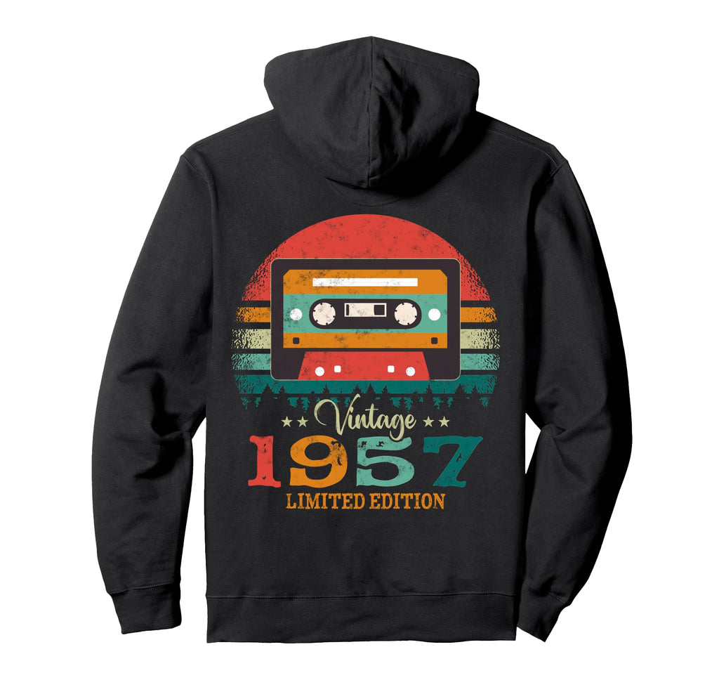 Cassette Tape 1957 Birthday Hoodie - Novelty Apparel Unisex - T-Shirt, Sweatshirt, Hoodie