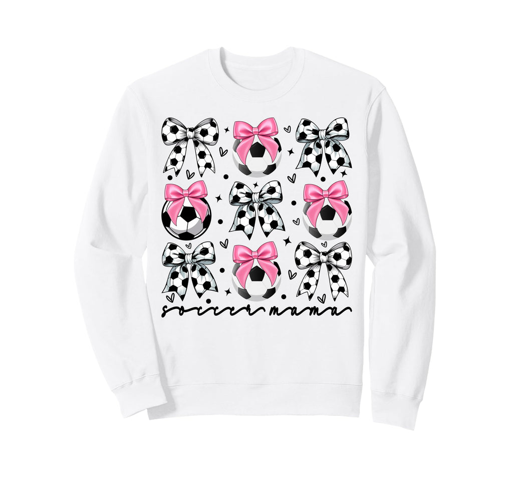 Coquette Soccer Bow Mom Soccer Sweatshirt - Casual Everyday Wear Unisex - T-Shirt, Sweatshirt, Hoodie