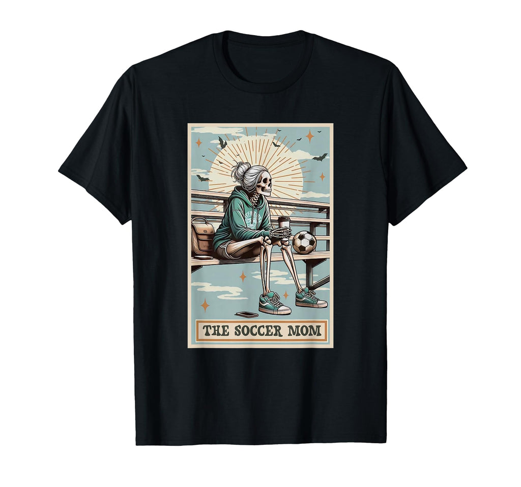 Soccer Mom Skeleton Tarot Card T-Shirt - Minimalist Print Men Women - T-Shirt, Sweatshirt, Hoodie