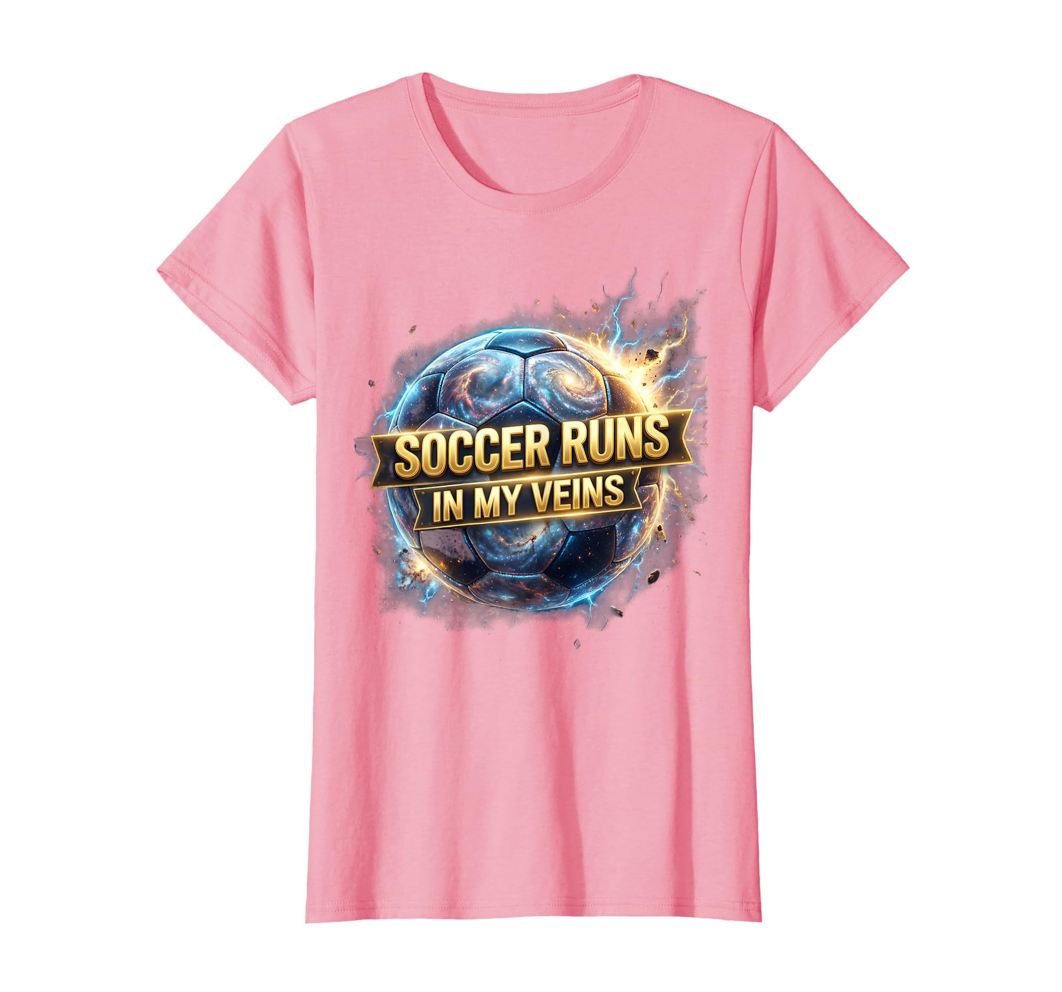 Soccer Runs My Veins Passionate T-Shirt - Casual Everyday Wear Men Women - T-Shirt, Sweatshirt, Hoodie