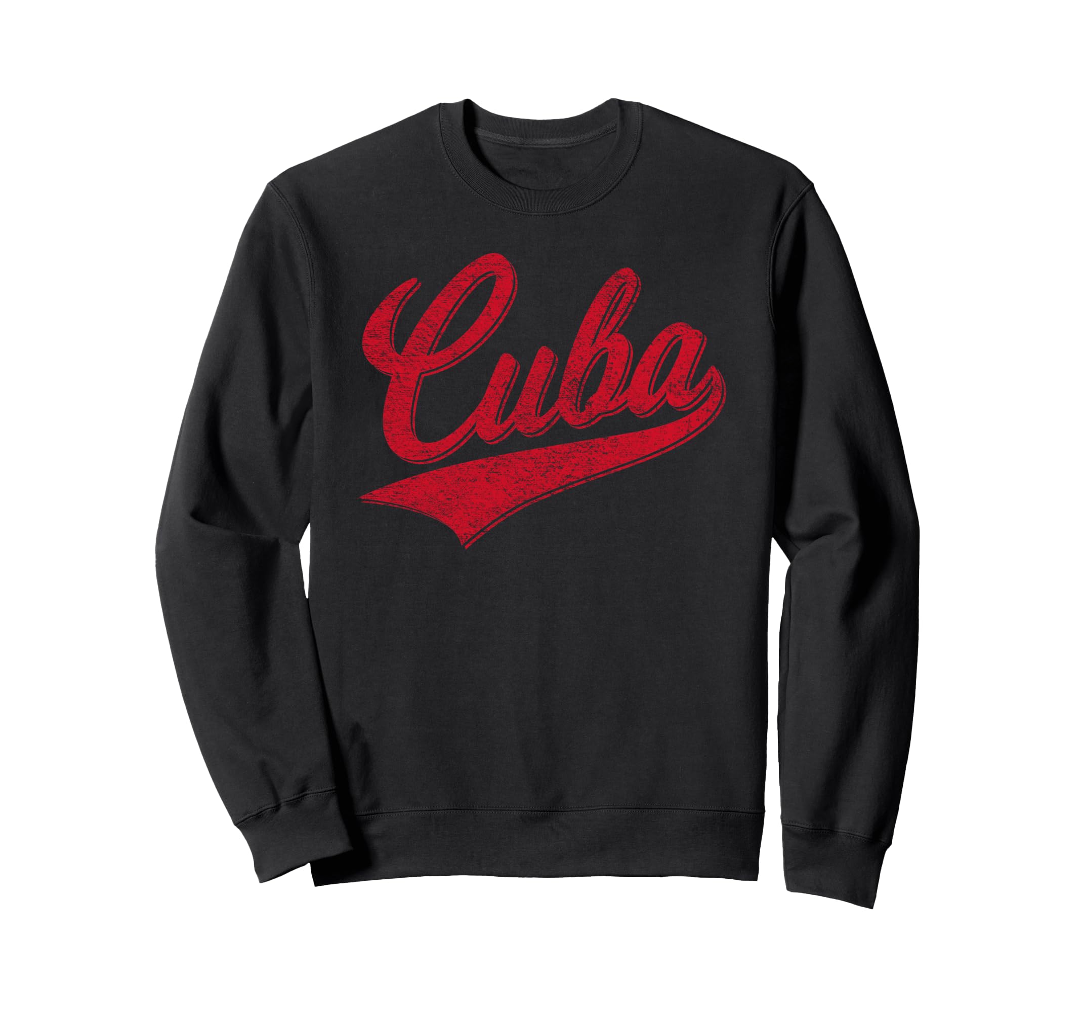 Cuba Baseball Varsity Script Sweatshirt - Aesthetic Graphic Men Women - T-Shirt, Sweatshirt, Hoodie
