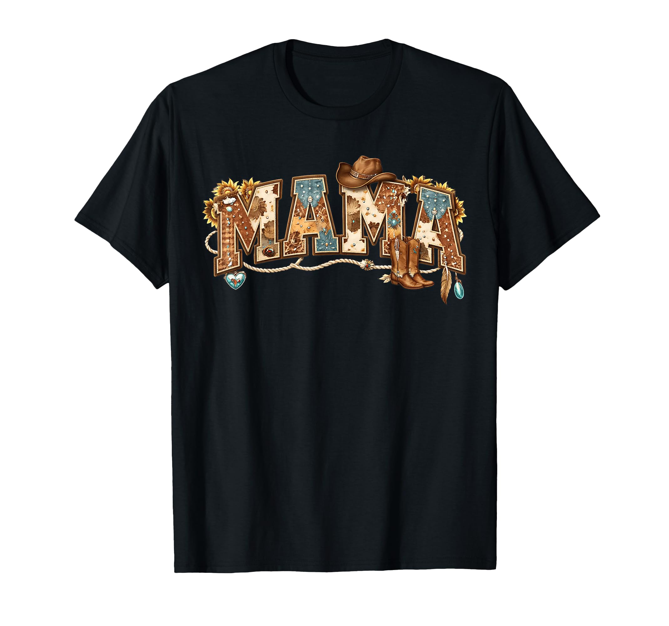 Mama Western Groovy Cow Skull Country T-Shirt - Unique Graphic for Adults - T-Shirt, Sweatshirt, Hoodie