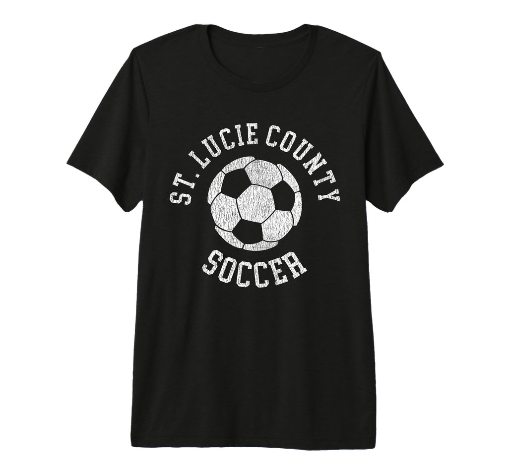 St Lucie County Soccer Distressed 90S T-Shirt - Novelty Apparel for Adults - T-Shirt, Sweatshirt, Hoodie