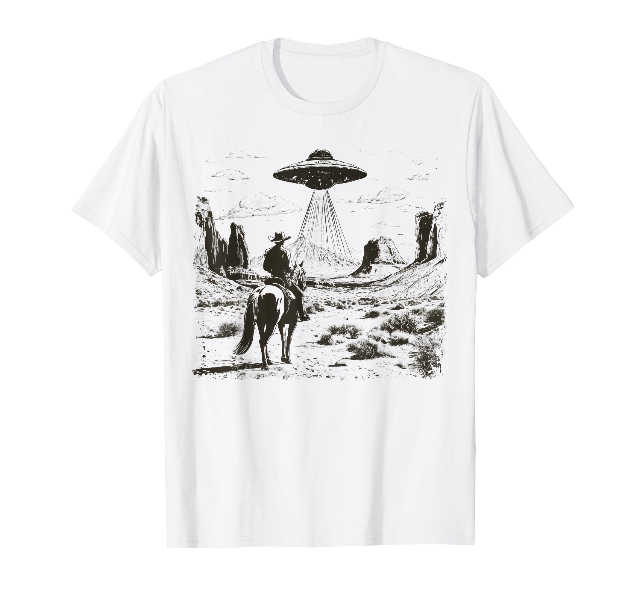 Rodeo Cowboy Western Country Space Ship T-Shirt - Streetwear Style Unisex - T-Shirt, Sweatshirt, Hoodie