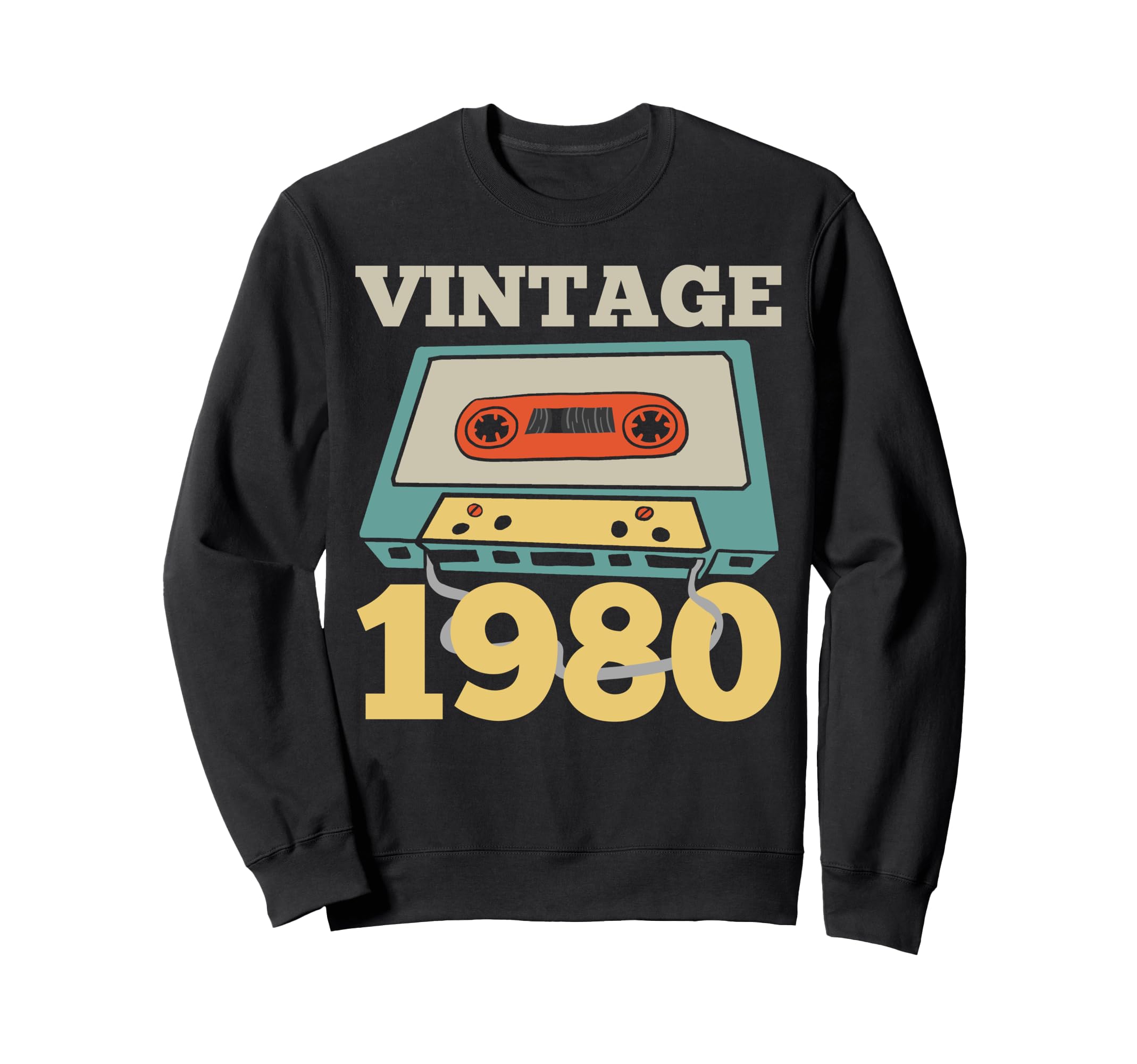 1980 Birthday Party Cassette Tape Gift Sweatshirt - Streetwear Style Unisex - T-Shirt, Sweatshirt, Hoodie