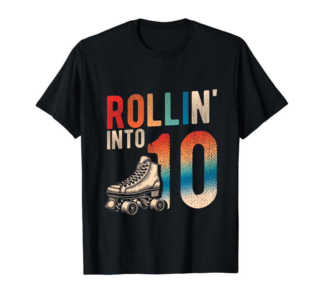 Rollin Into 10Th Birthday Roller Skate T-Shirt - Minimalist Print Unisex - T-Shirt, Sweatshirt, Hoodie
