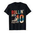 Rollin Into 10Th Birthday Roller Skate T-Shirt - Minimalist Print Unisex - T-Shirt, Sweatshirt, Hoodie