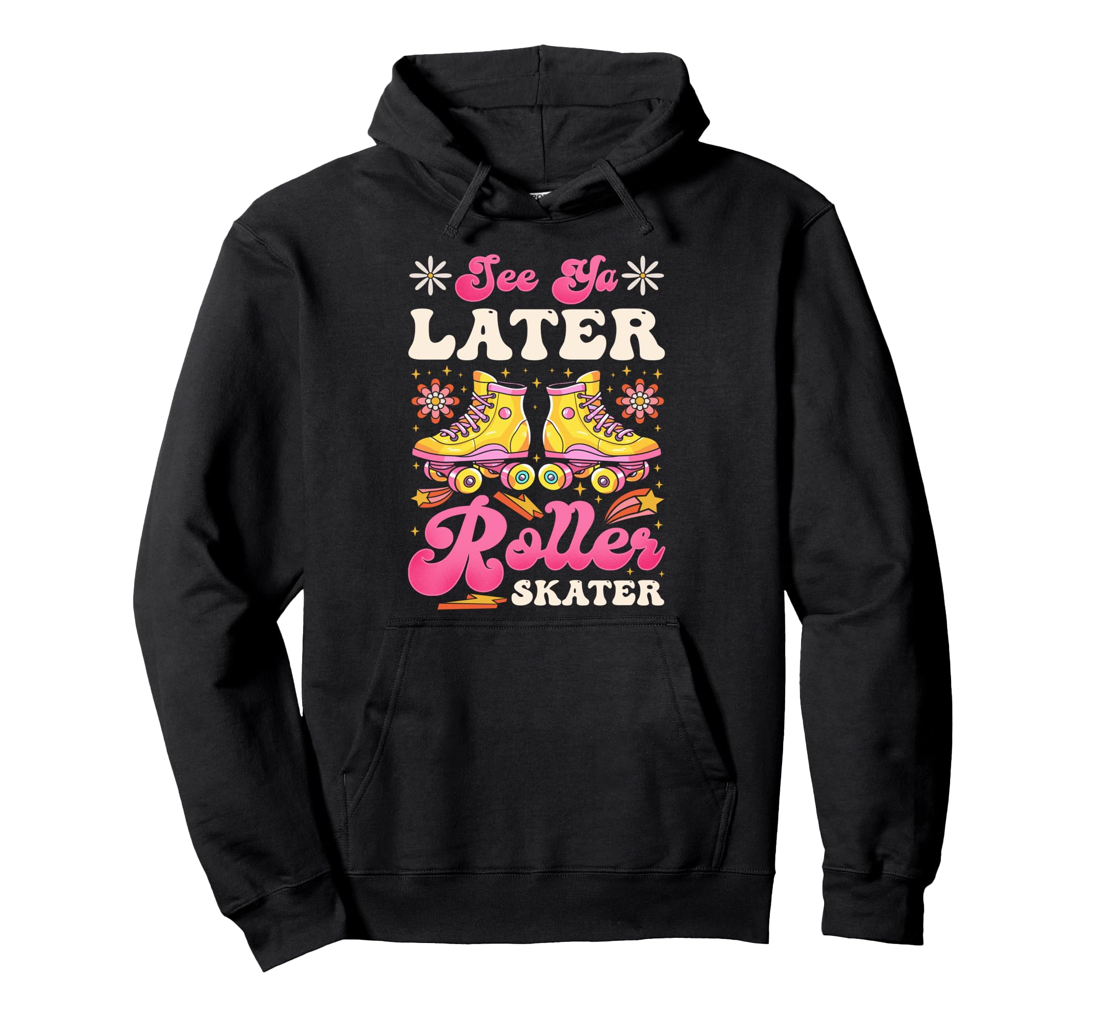 Roller Skating Skate 1970S See You Hoodie - Minimalist Print for Adults - T-Shirt, Sweatshirt, Hoodie