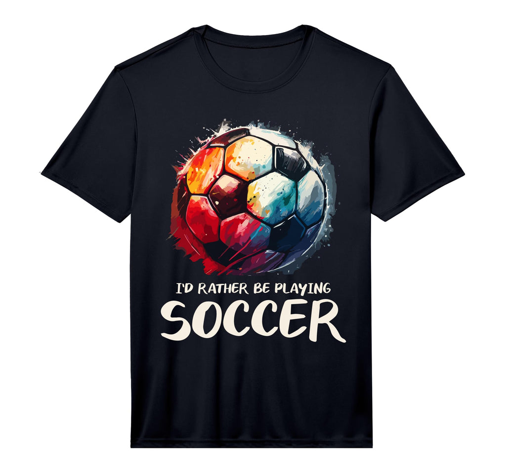 Mens Id Rather Be Playing Soccer Ball T-Shirt - Novelty Apparel Unisex - T-Shirt, Sweatshirt, Hoodie