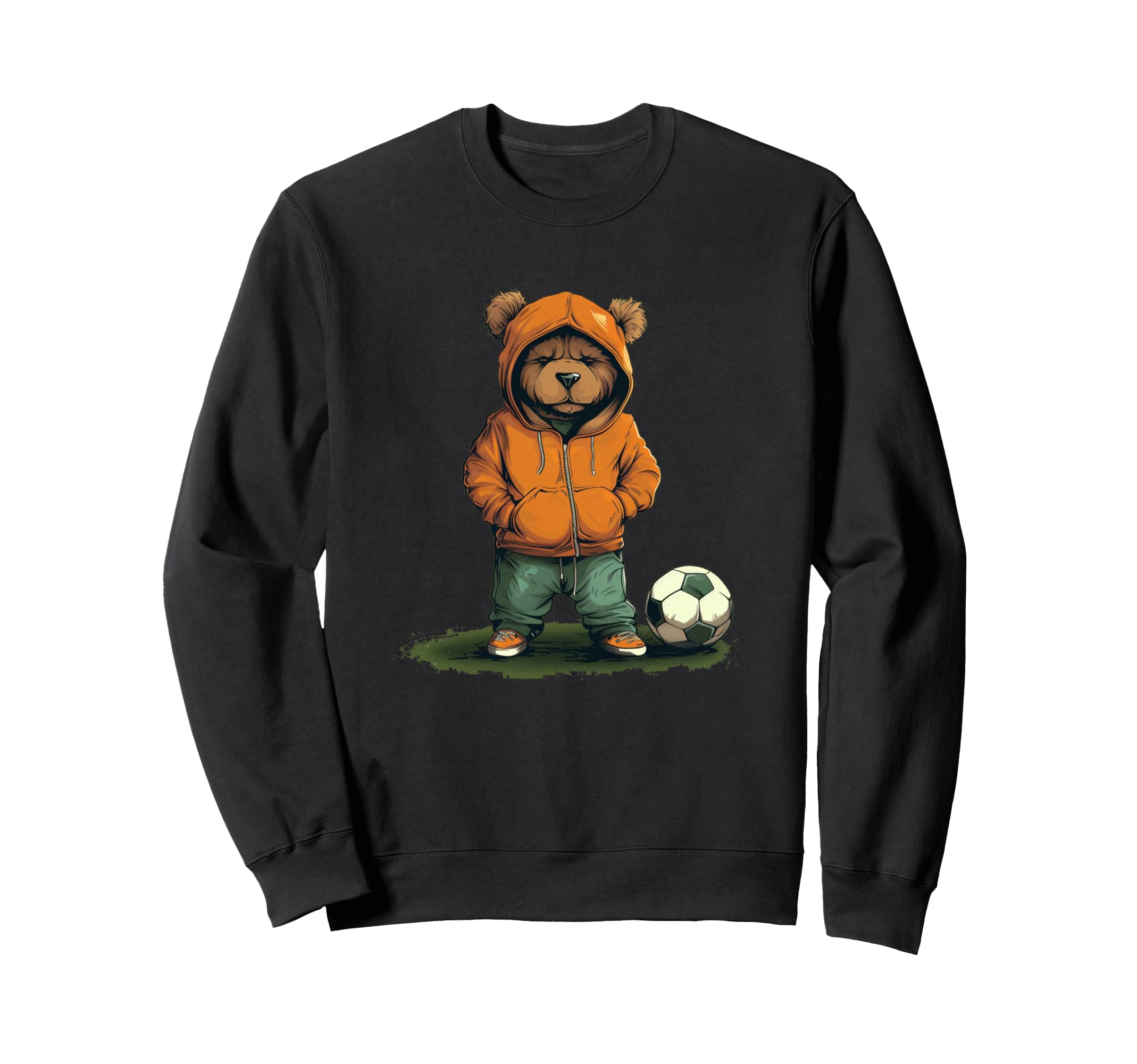 Funny Teddy Bear Loves Soccer And Sweatshirt - Trendy Graphic for Adults - T-Shirt, Sweatshirt, Hoodie