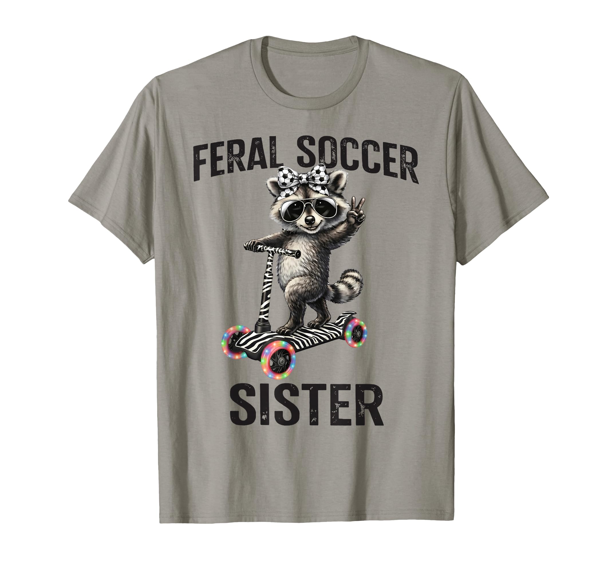 Coquette Bow Raccoon Riding Scooter Feral T-Shirt - Trendy Graphic Unisex - T-Shirt, Sweatshirt, Hoodie