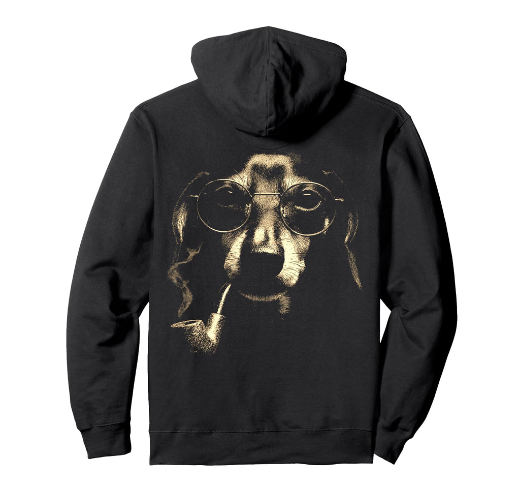 Dachshund Smoking Pipe Grunge Meme 90S Hoodie - Unique Graphic Men Women - T-Shirt, Sweatshirt, Hoodie