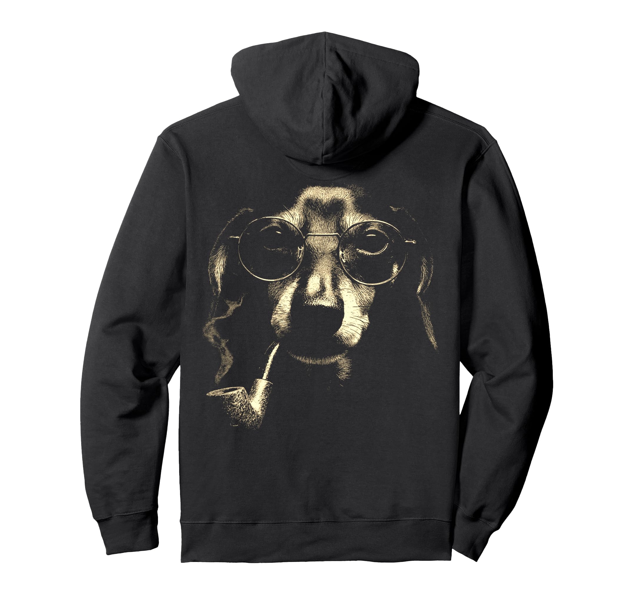 Dachshund Smoking Pipe Grunge Meme 90S Hoodie - Unique Graphic Men Women - T-Shirt, Sweatshirt, Hoodie