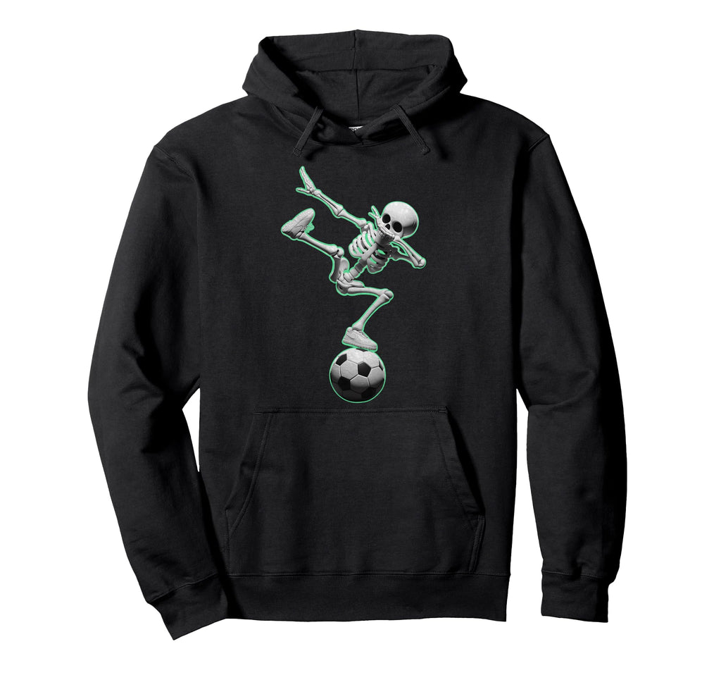 Dabbing Skeleton Soccer Spooky Season Hoodie - Aesthetic Graphic Unisex - T-Shirt, Sweatshirt, Hoodie