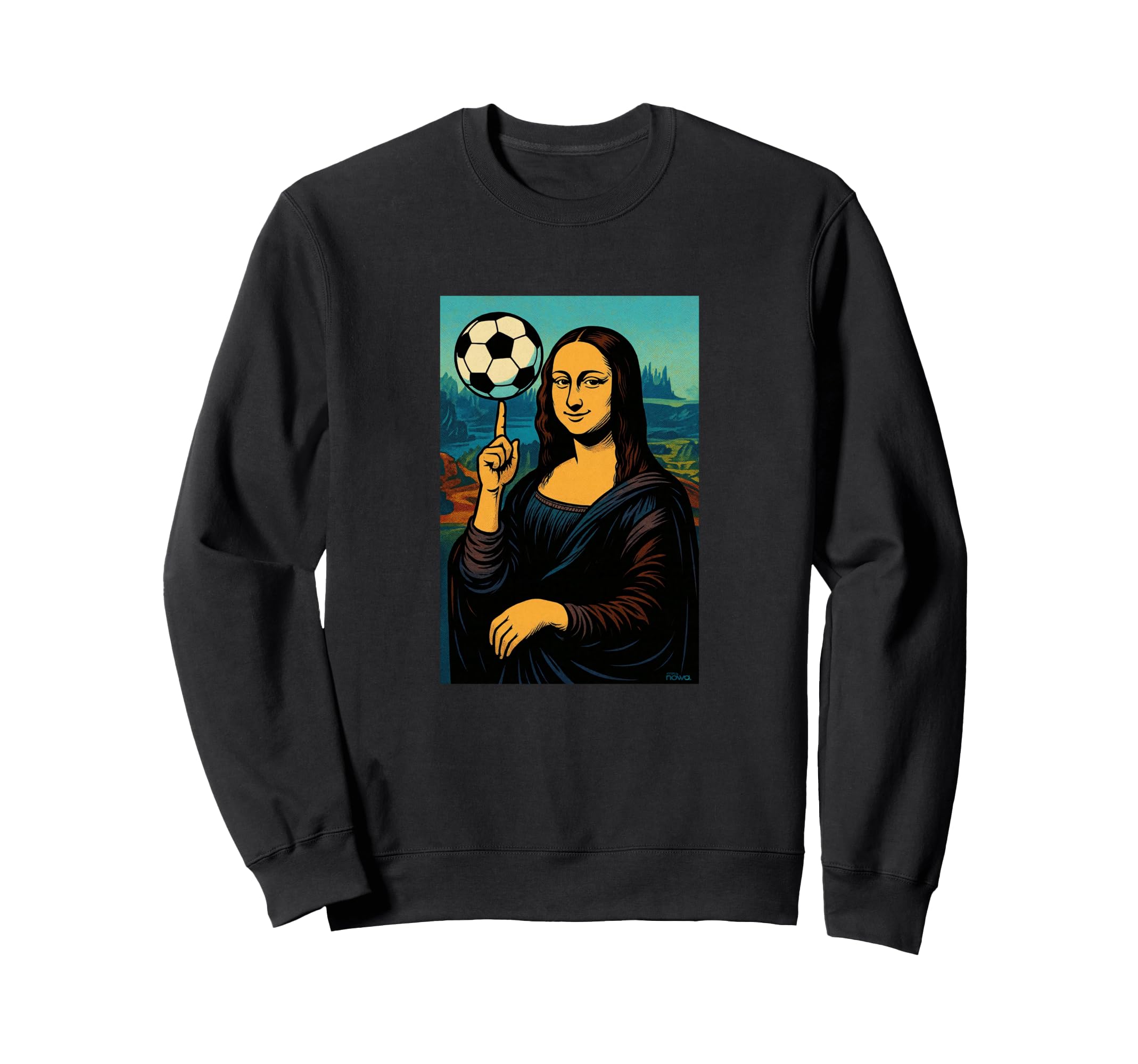 Mona Lisa Loves Soccer Spinning Ball Sweatshirt - Aesthetic Graphic Unisex - T-Shirt, Sweatshirt, Hoodie