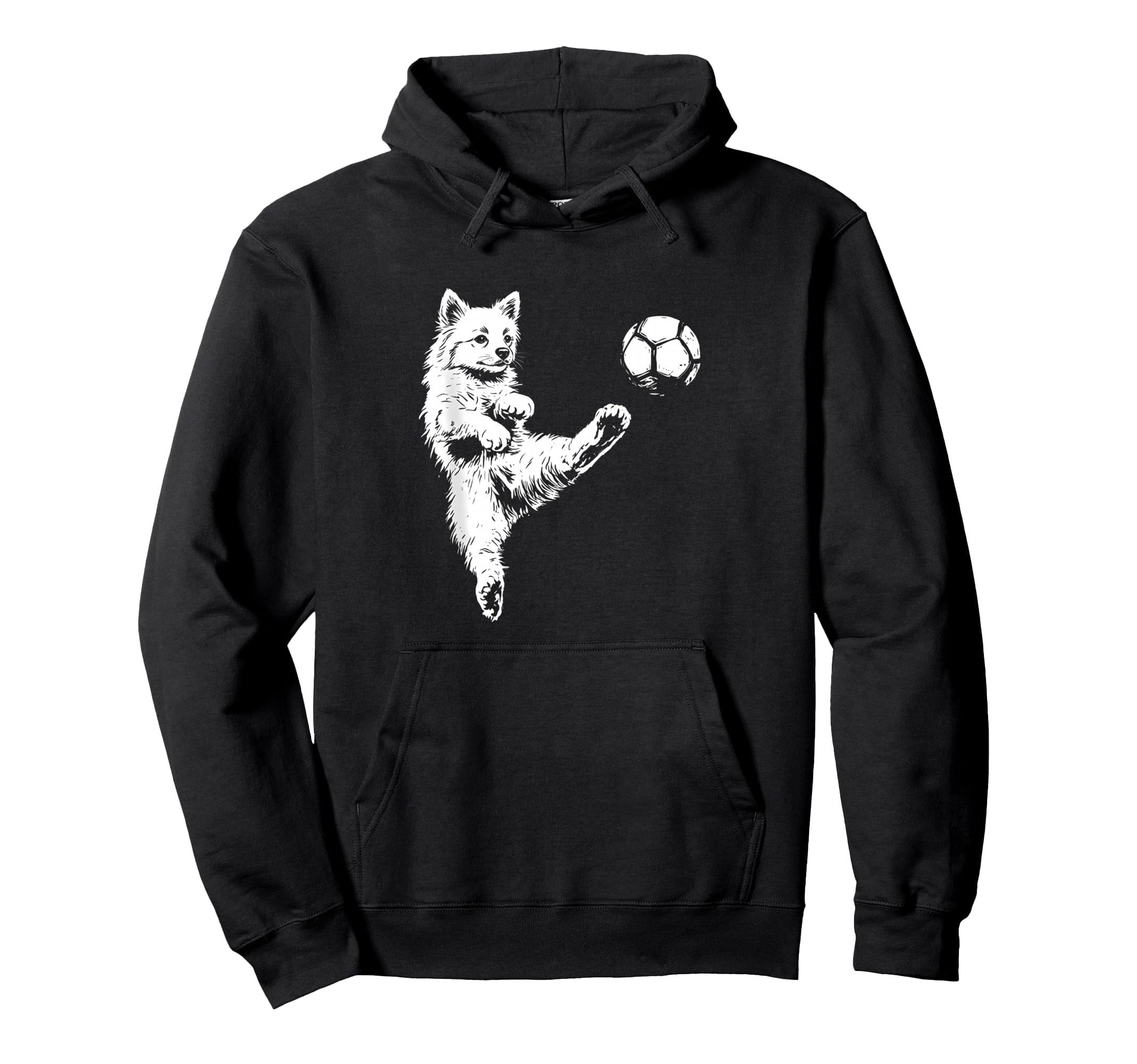 Puppy Playing Soccer Funny Dog Sports Art Hoodie - Custom Art Print Unisex - T-Shirt, Sweatshirt, Hoodie